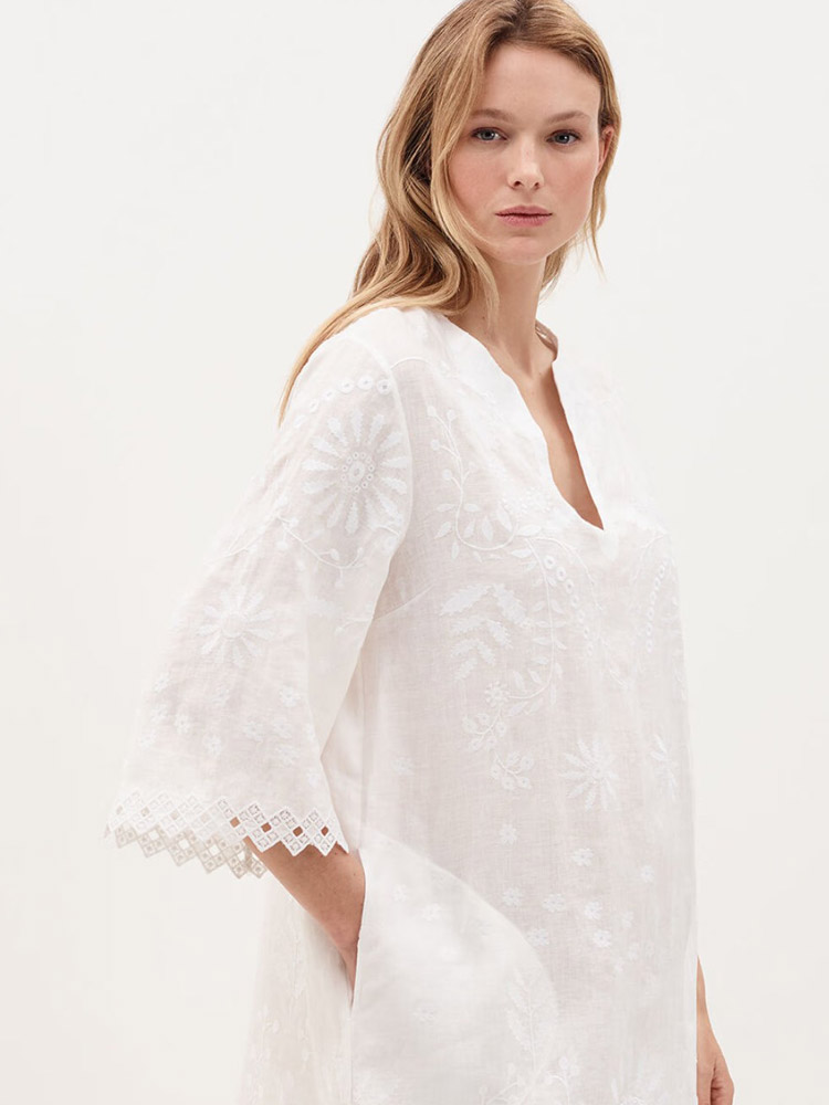 White Linen Dress - 176 - Image 3
