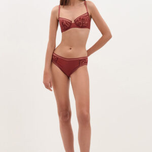 Burgandy Balconette Bra - 113