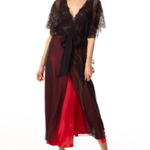 Black Sheer Dressing Gown - 102