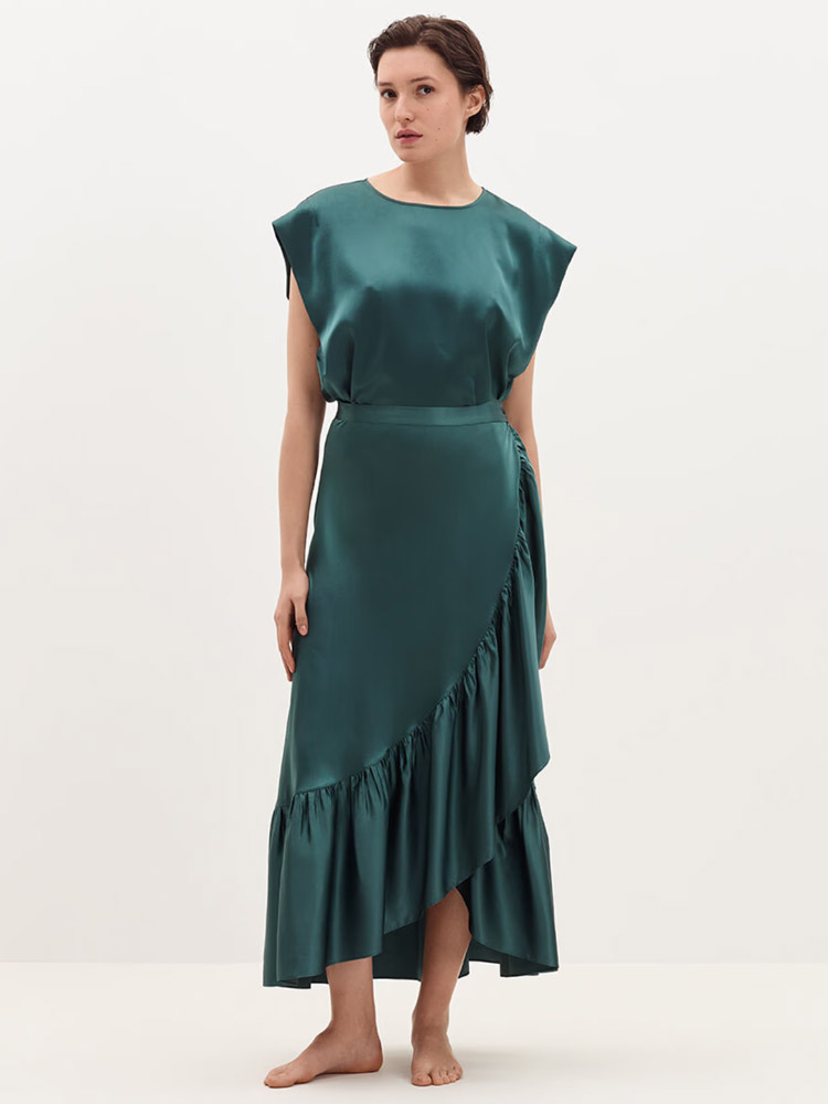 Silk Top & Skirt - 160