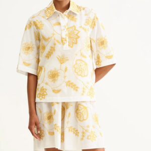 Yellow Embroidered Shirt - 157