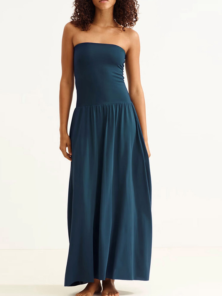 Blue Drop Waist Dress - 149