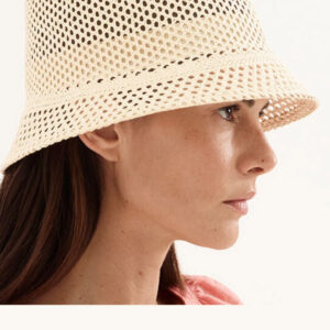 Cream Perforated Hat - 155