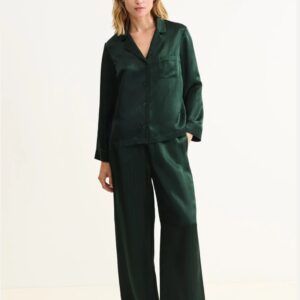 Dark Green Silk Pyjamas - 104